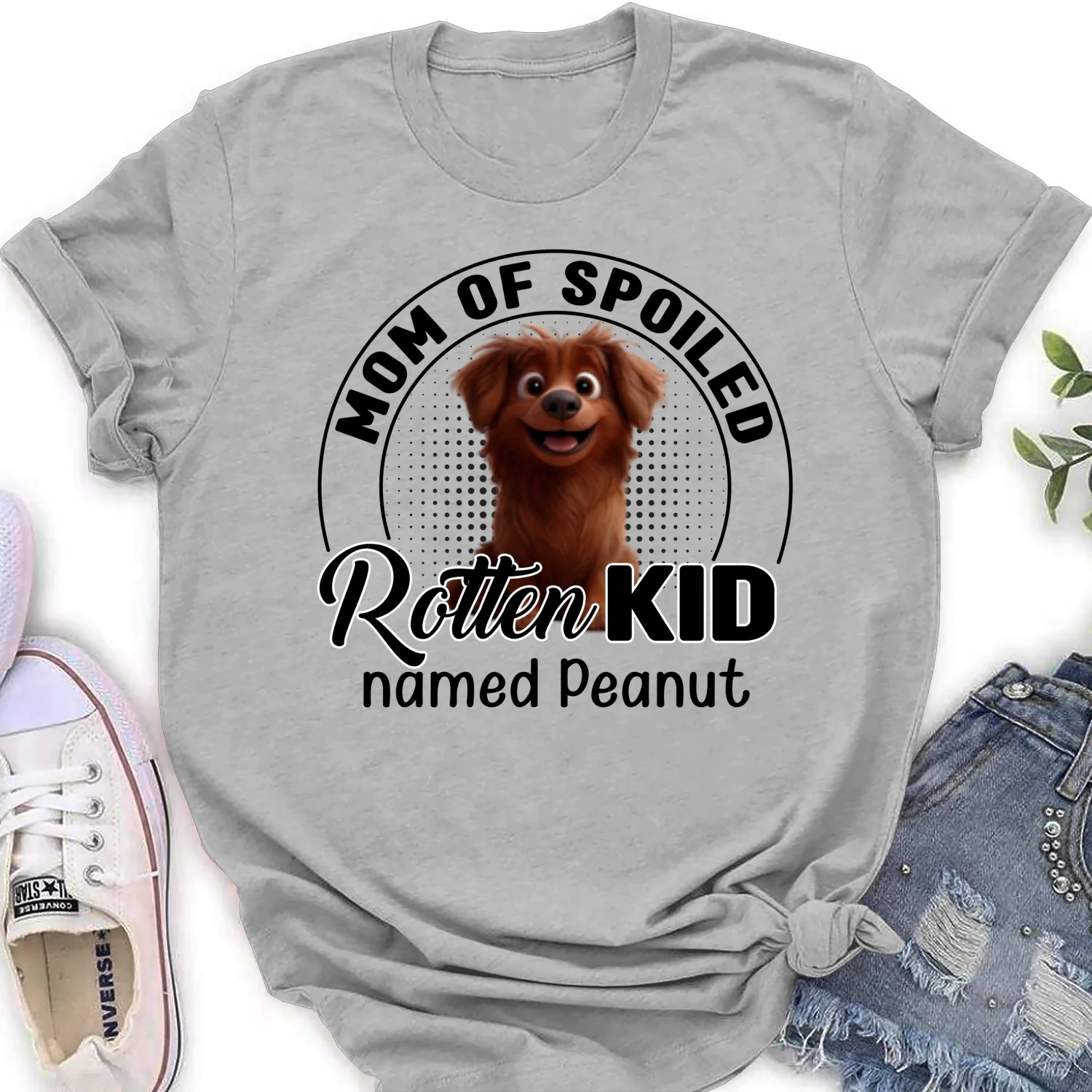 Lovely Spoiled Rotten Pet Chibi Cartoon - Personalized Custom Women's T-Shirt - Image 6