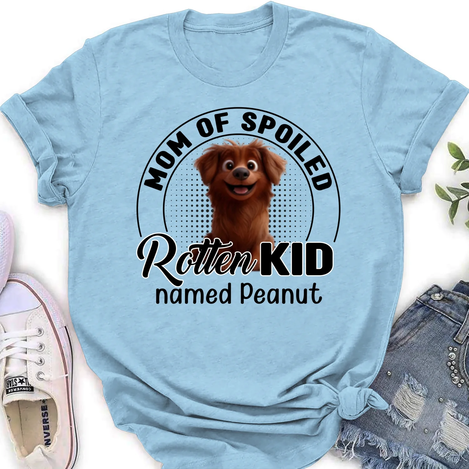 Lovely Spoiled Rotten Pet Chibi Cartoon - Personalized Custom Women's T-Shirt - Image 8