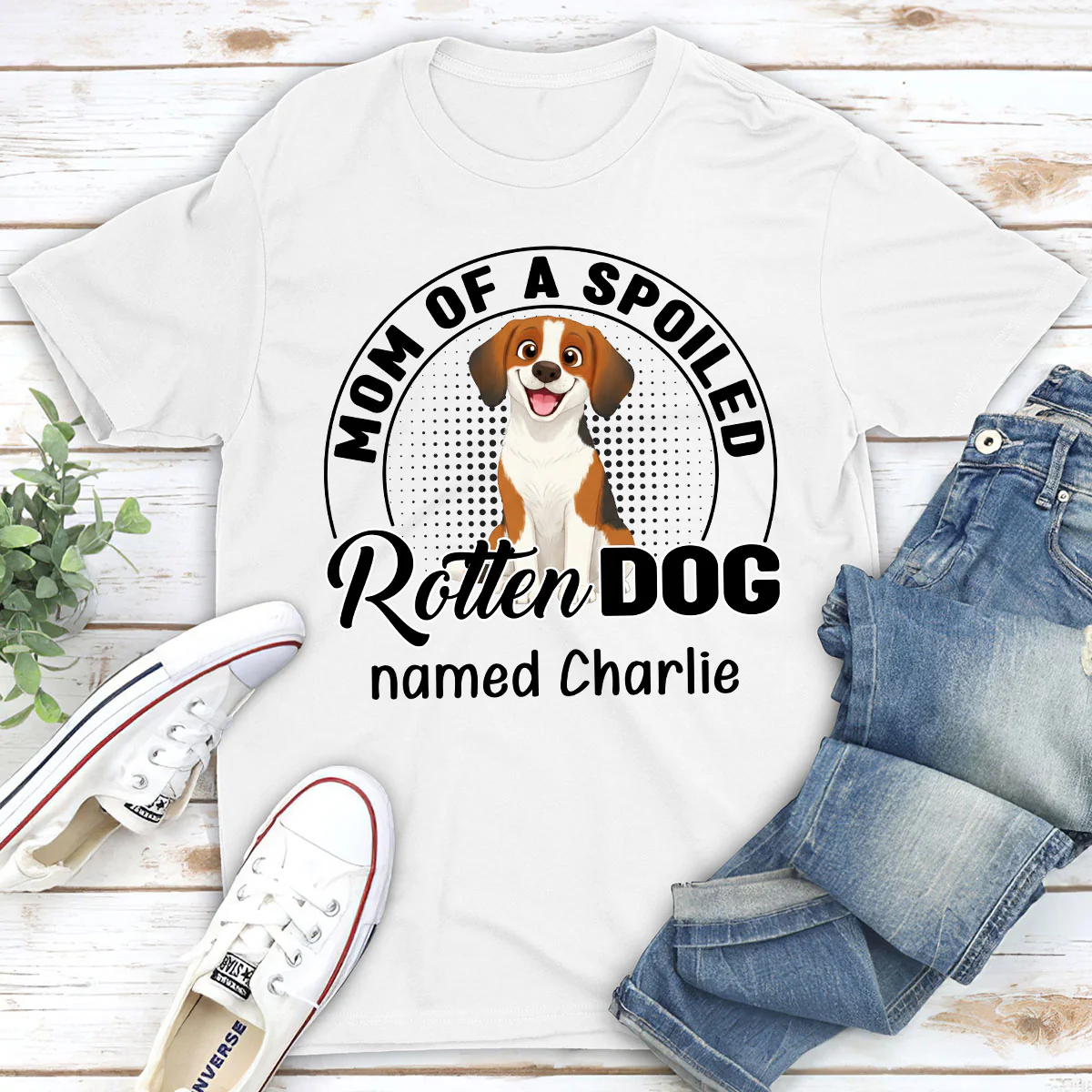 Lovely Spoiled Rotten Storybook Dog - Personalized Custom Unisex T-Shirt - Image 2