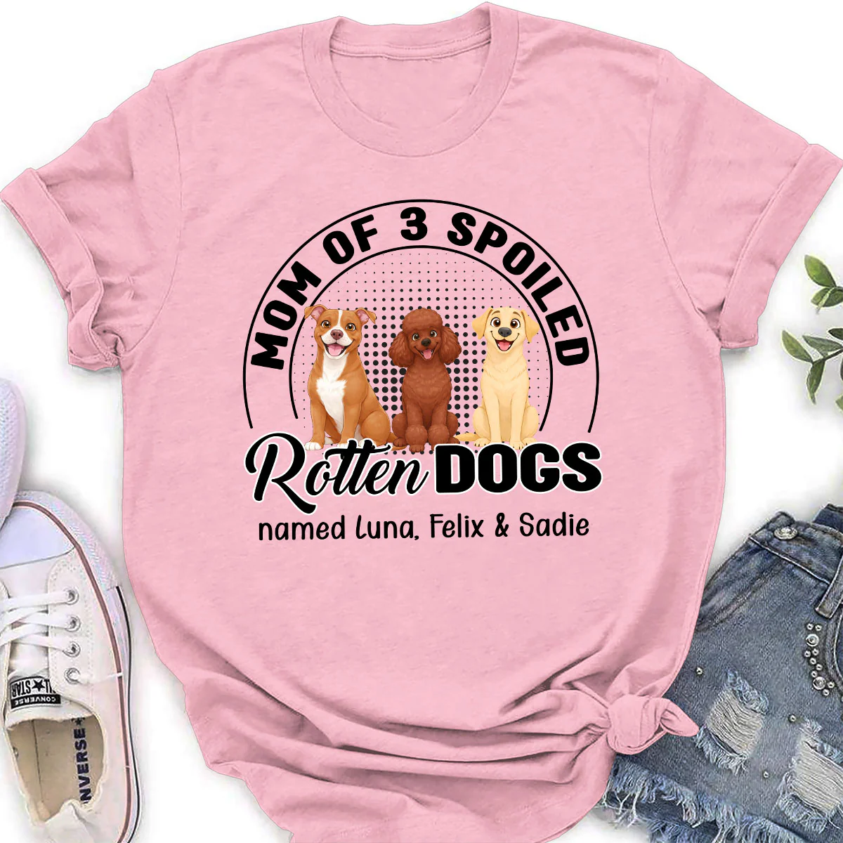 Lovely Spoiled Rotten Storybook Dog - Personalized Custom Women's T-Shirt - Image 5