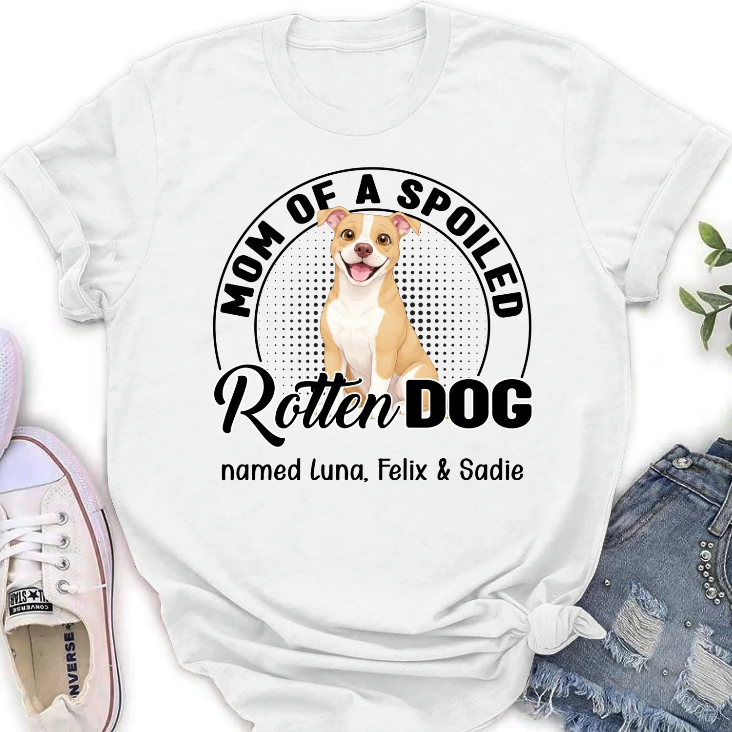 Lovely Spoiled Rotten Storybook Dog - Personalized Custom Women's T-Shirt - Image 6