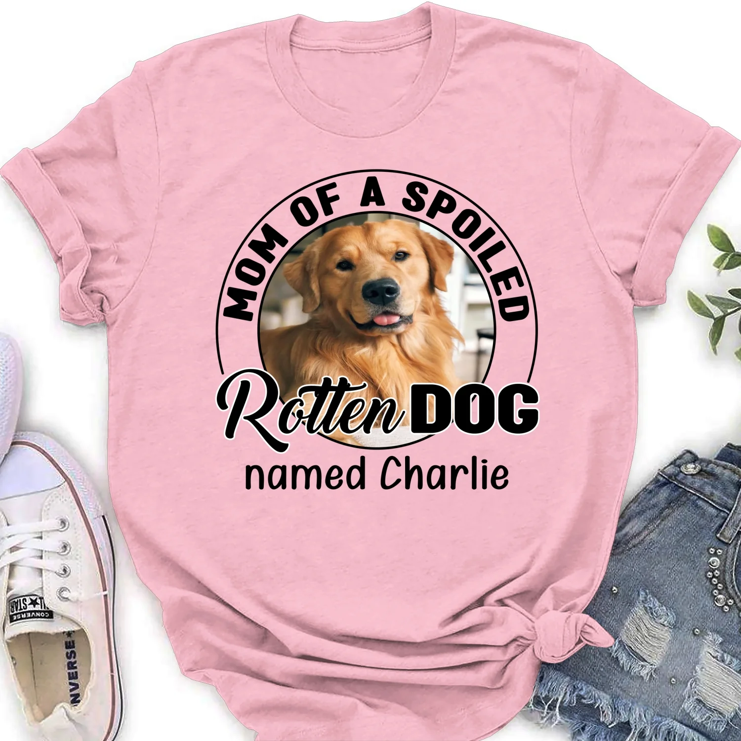 Lovely Spoiled Rotten Storybook Dog Photo - Personalized Custom Women's T-Shirt - Image 7