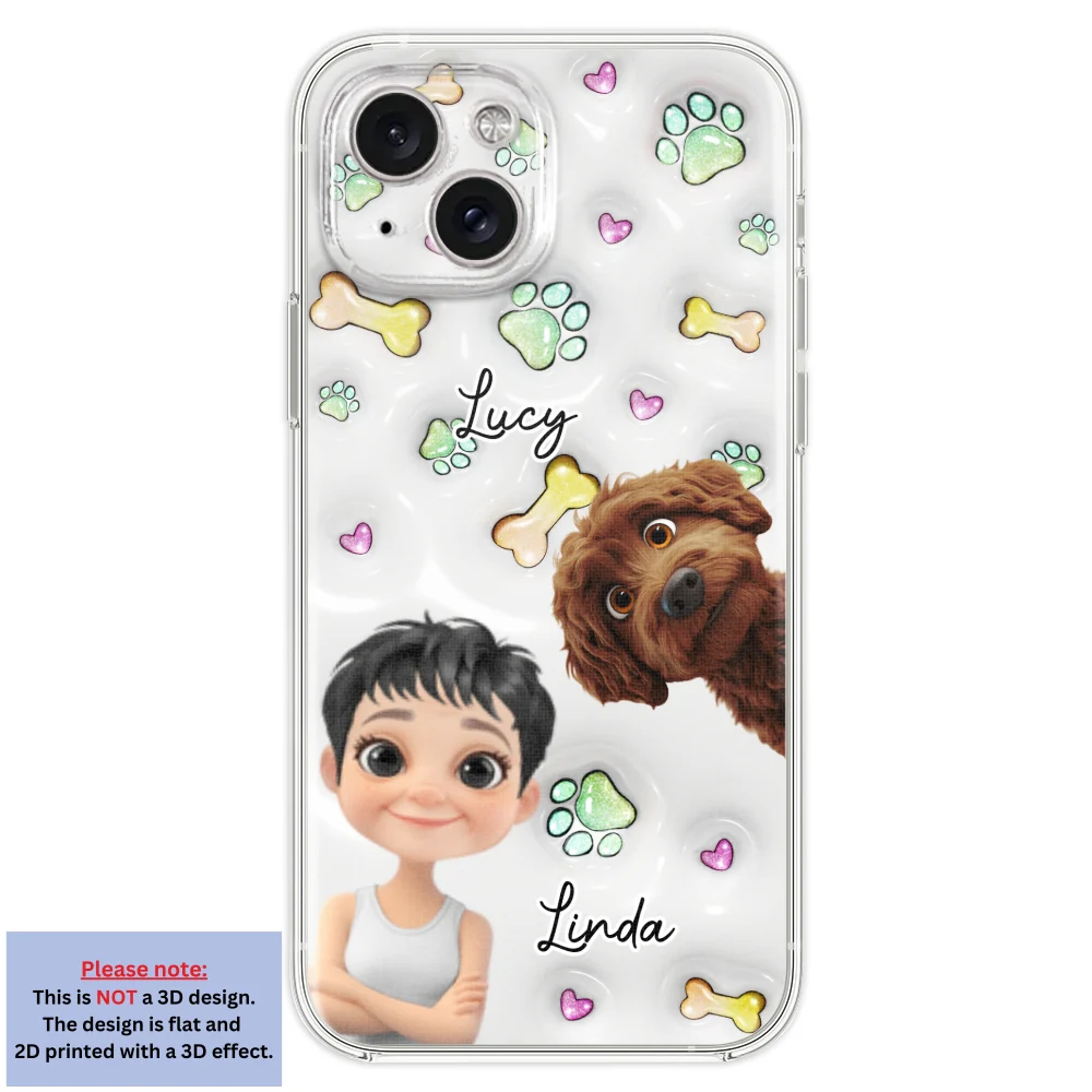 Lovely Human And Her Dogs - Personalized Custom 3D Inflated Effect Phone Case - Image 20