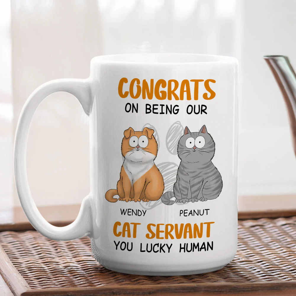 Luckiest Human We Have Ever Seen - Personalized Custom Coffee Mug - Image 3