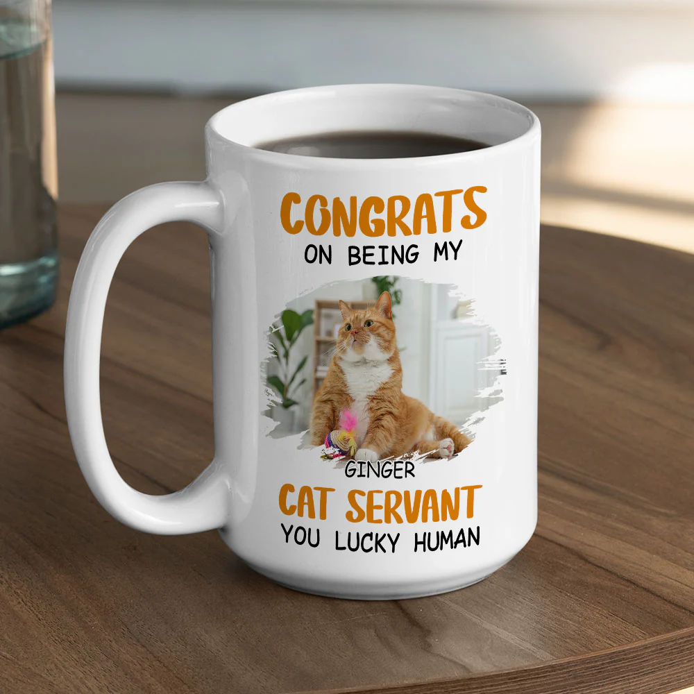 Luckiest Human We Have Ever Seen Photo - Personalized Custom Coffee Mug - Image 3