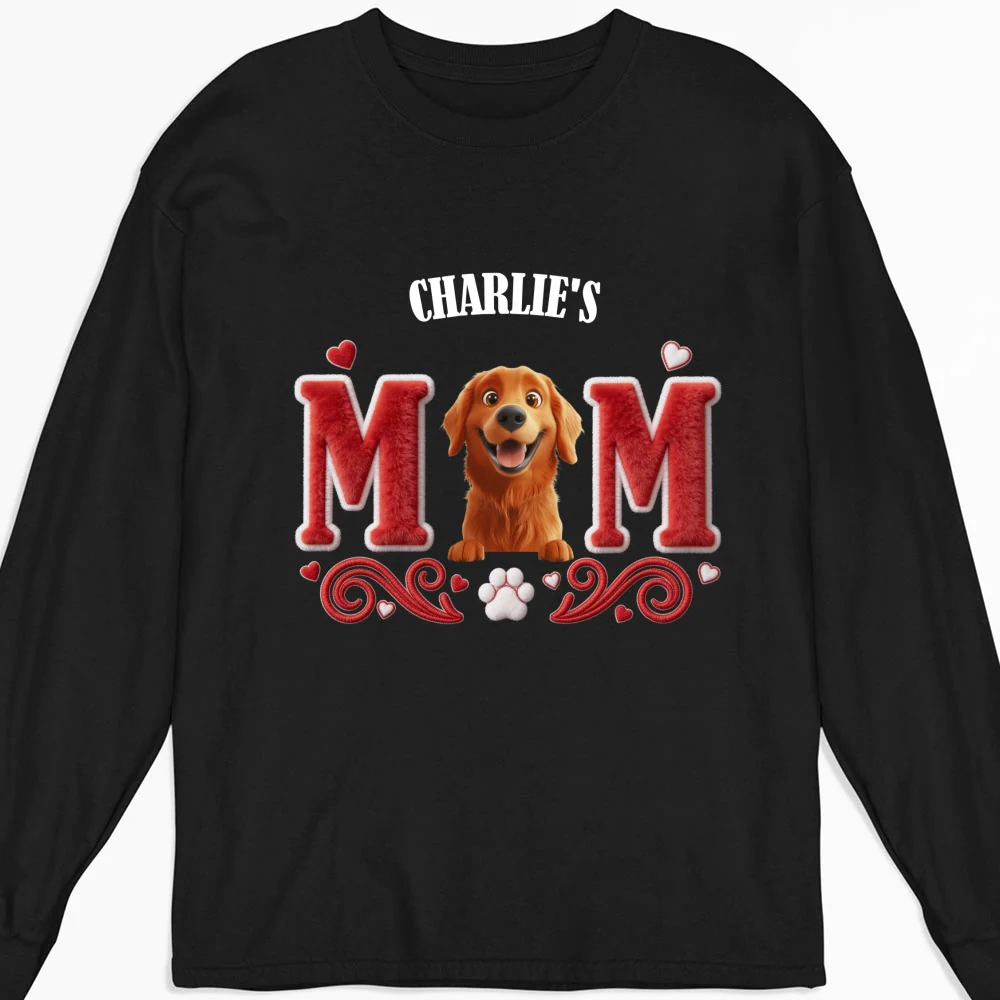 Lucky Dog Mommy - Personalized Custom Long Sleeve T-Shirt - Image 5