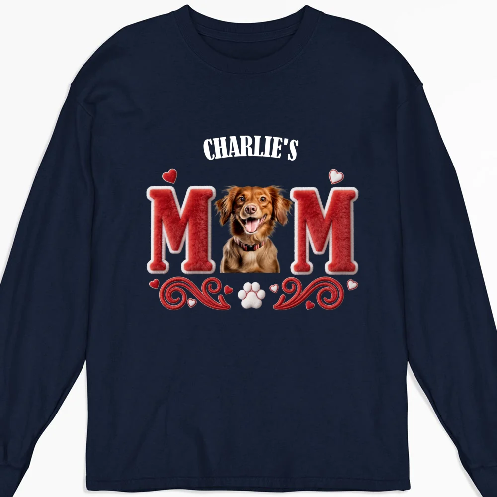 Lucky Dog Mommy Photo - Personalized Custom Long Sleeve T-Shirt - Image 7