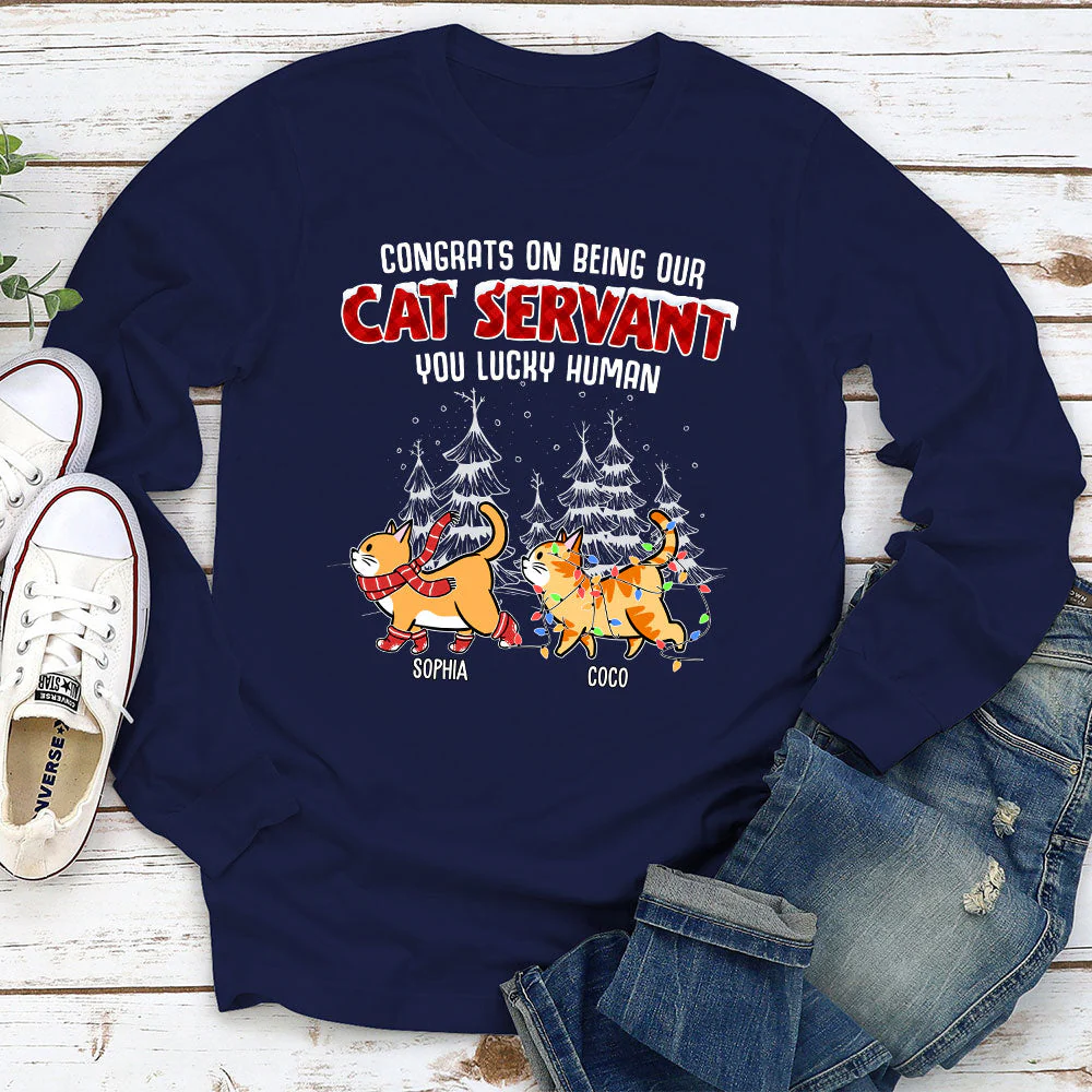 Lucky To Be Cat Servant - Personalized Custom Long Sleeve T-shirt - Image 2