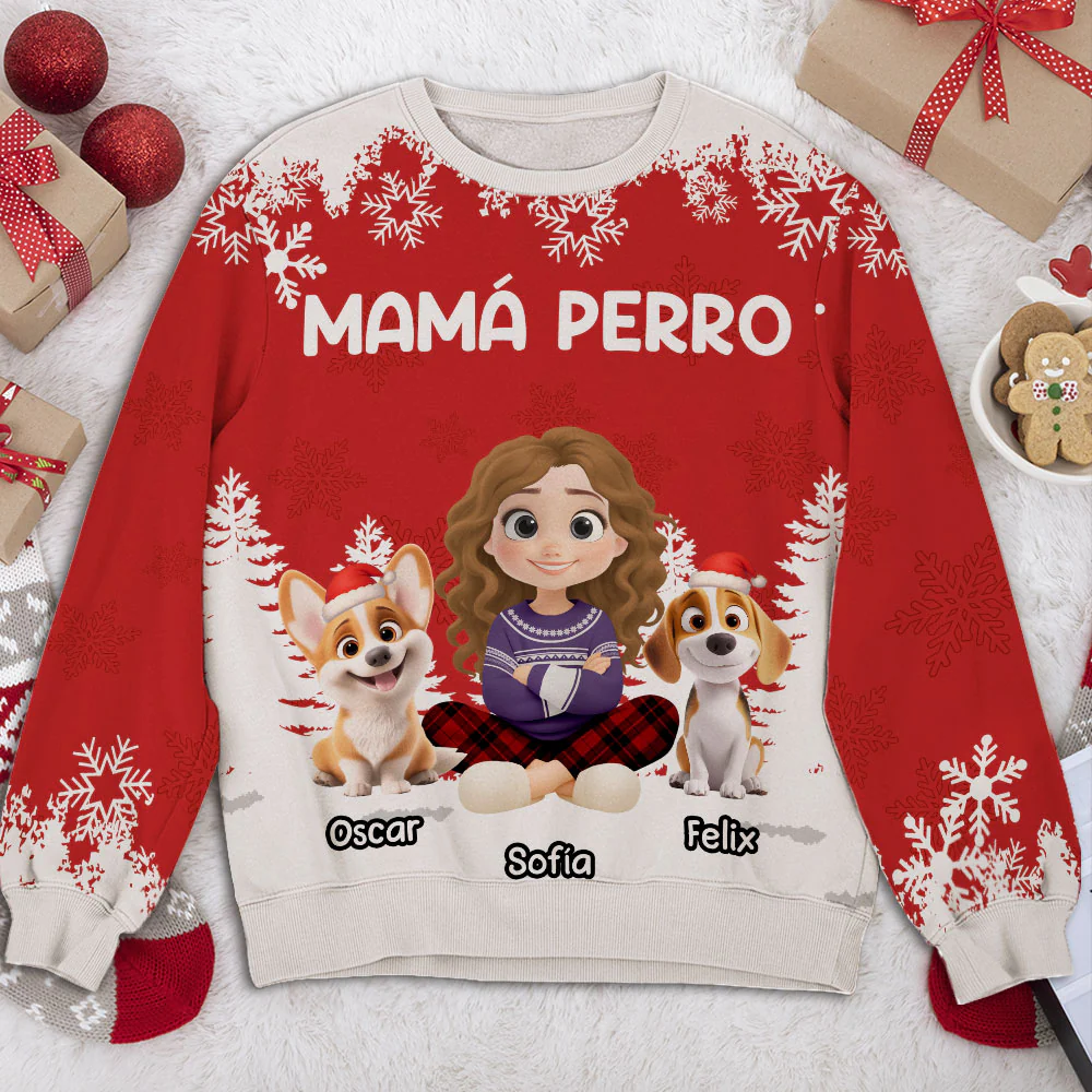 Mamá perro - Sudadera Personalizada Con Estampado Integral - Image 2