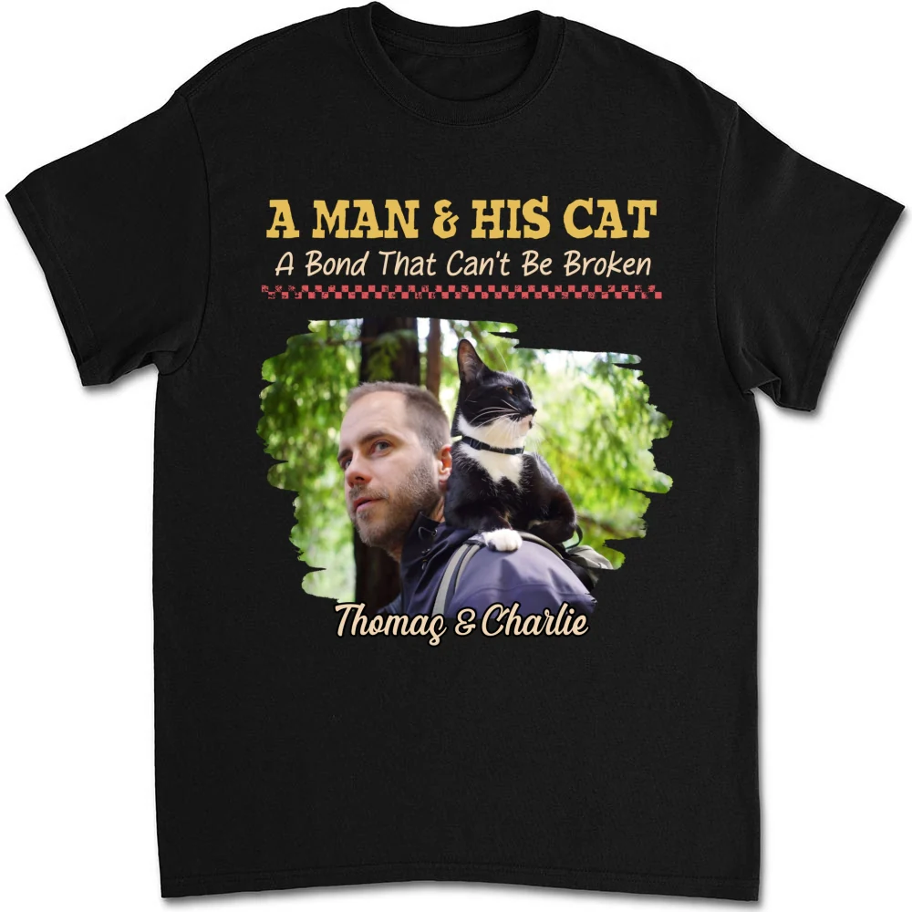 Man And Cats Photo - Personalized Custom Shirt - Image 6