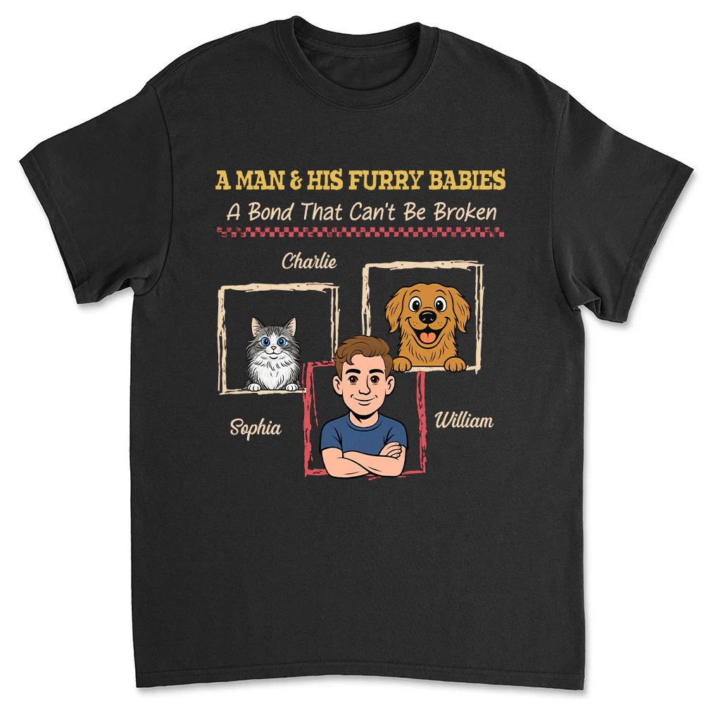 Man And Pets - Personalized Custom Shirt