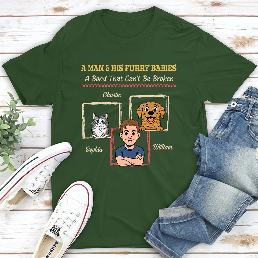Man And Pets - Personalized Custom Shirt - Image 2