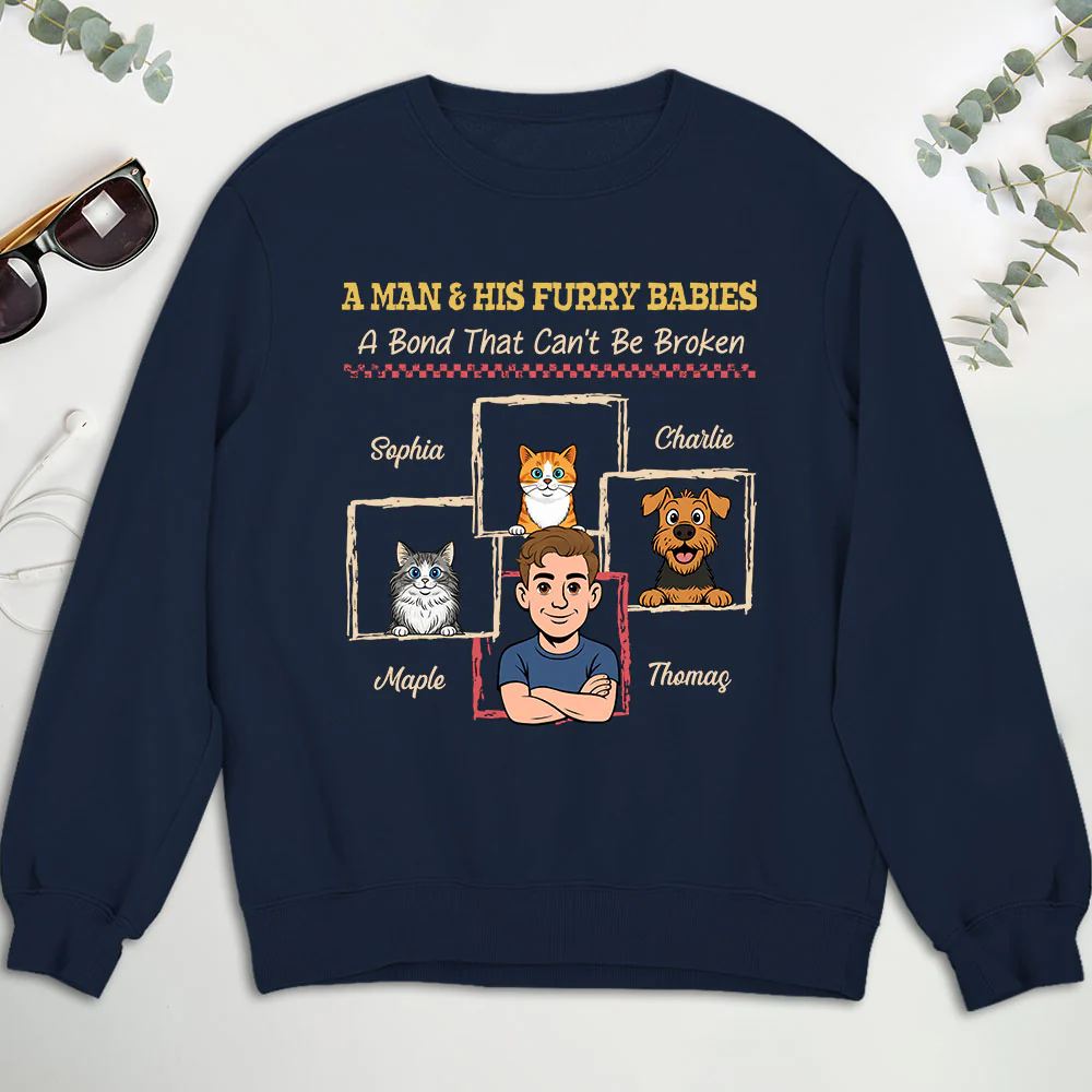Man And Pets - Personalized Custom Shirt - Image 4