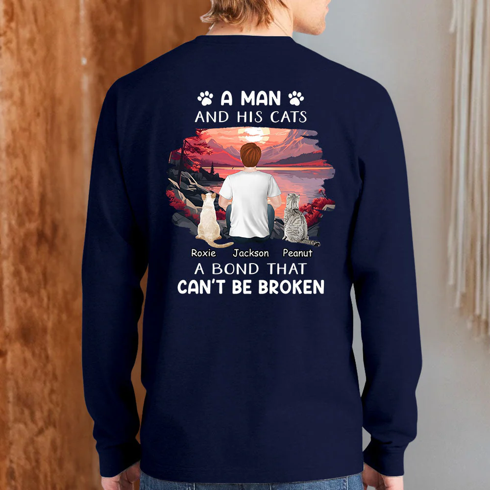 Man With Pets - Personalized Custom Long Sleeve T-shirt - Image 2
