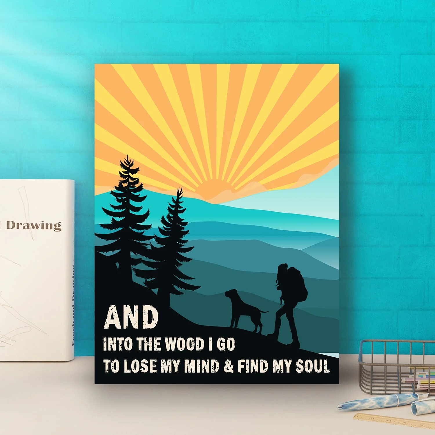 Into The Wood - Dog Hiking Companion - Canvas Print - Image 2