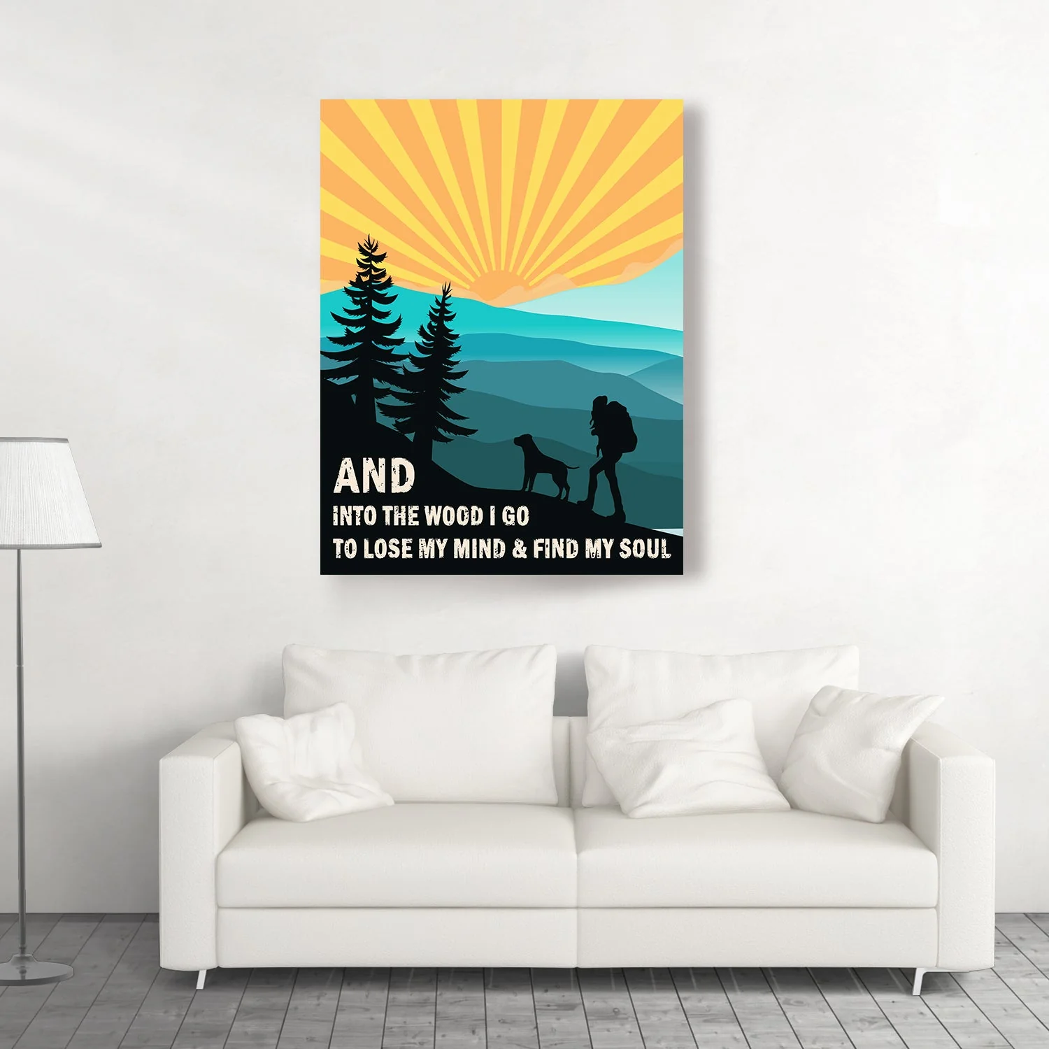 Into The Wood - Dog Hiking Companion - Canvas Print - Image 3