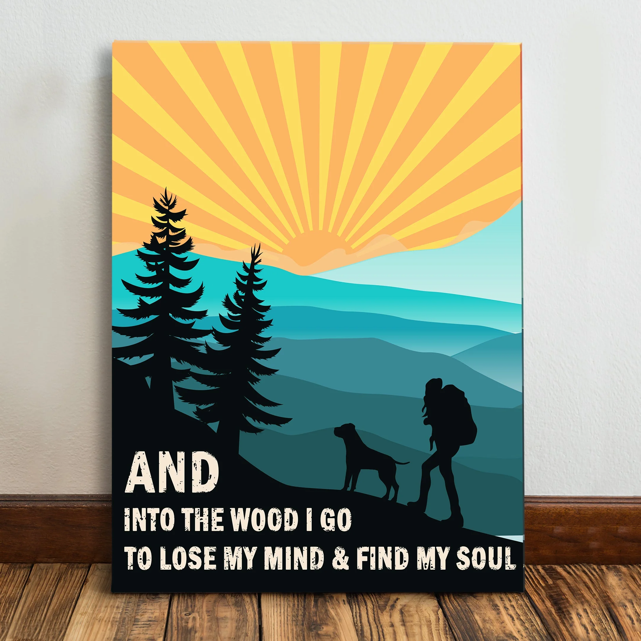 Into The Wood - Dog Hiking Companion - Canvas Print - Image 4
