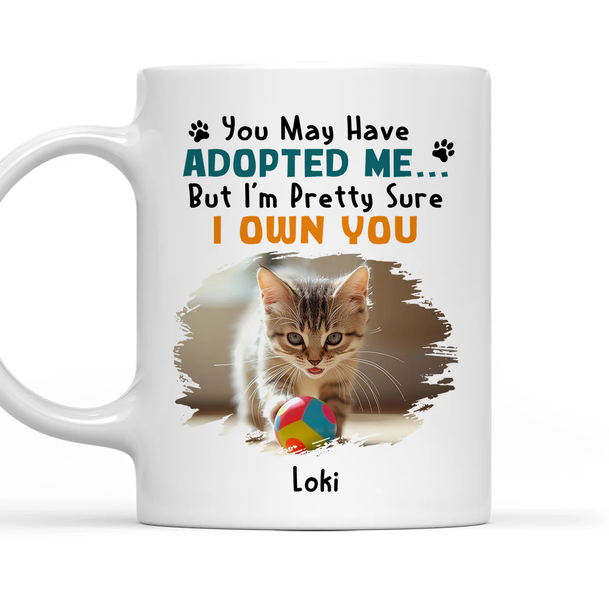 May Have Adopted Me Ver Cat Photo - Personalized Custom Coffee Mug