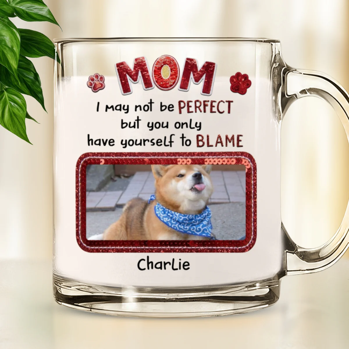 May Not Perfect Photo - Personalized Custom Glass Mug - Image 2