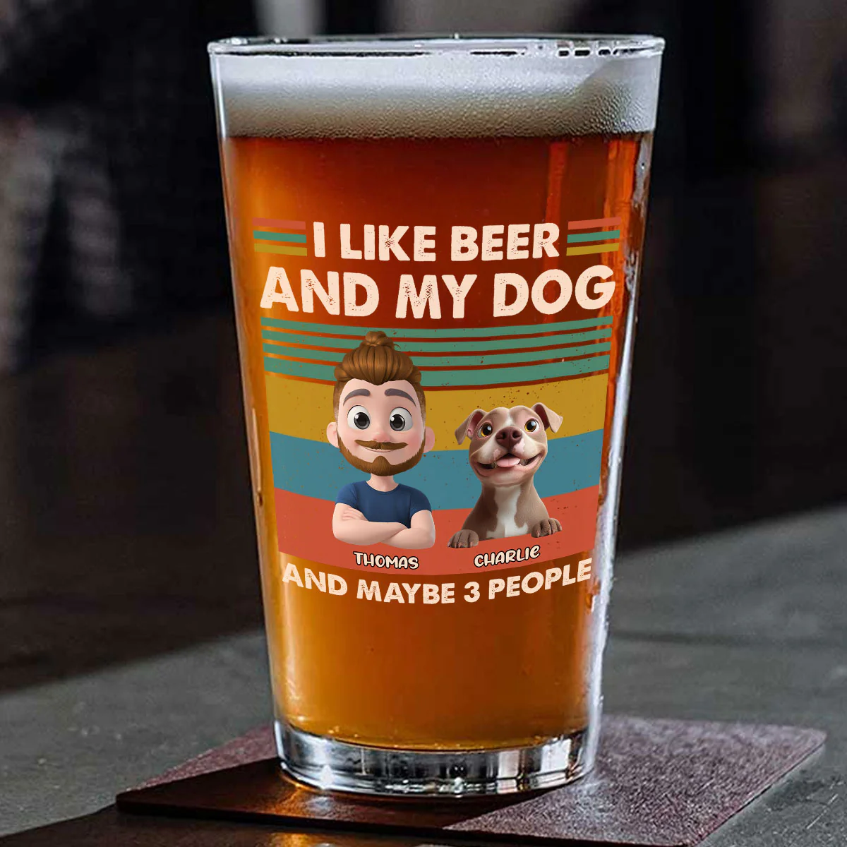 Maybe - Personalized Custom Beer Glass - Image 4