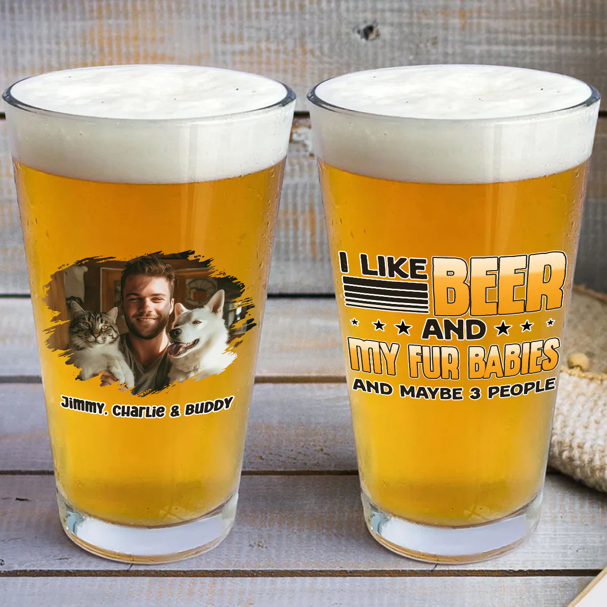 Maybe Three More Fur Ver Photo - Personalized Custom Beer Glass - Image 2
