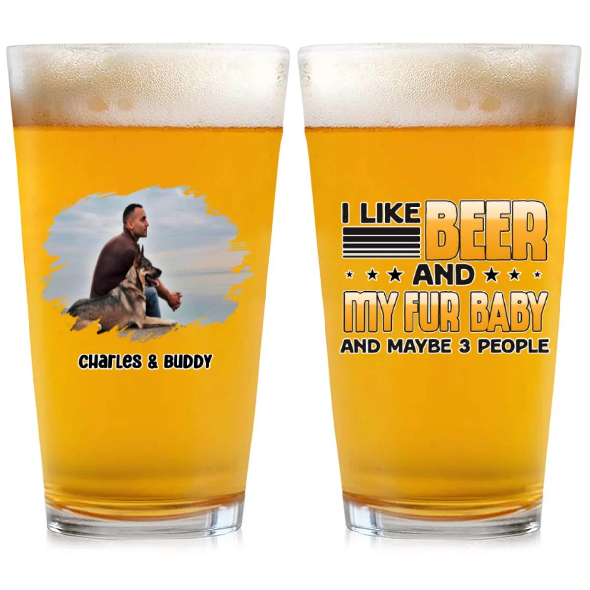Maybe Three More Fur Ver Photo - Personalized Custom Beer Glass - Image 6