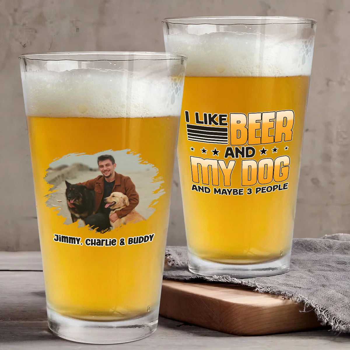 Maybe Three More Photo - Personalized Custom Beer Glass - Image 2