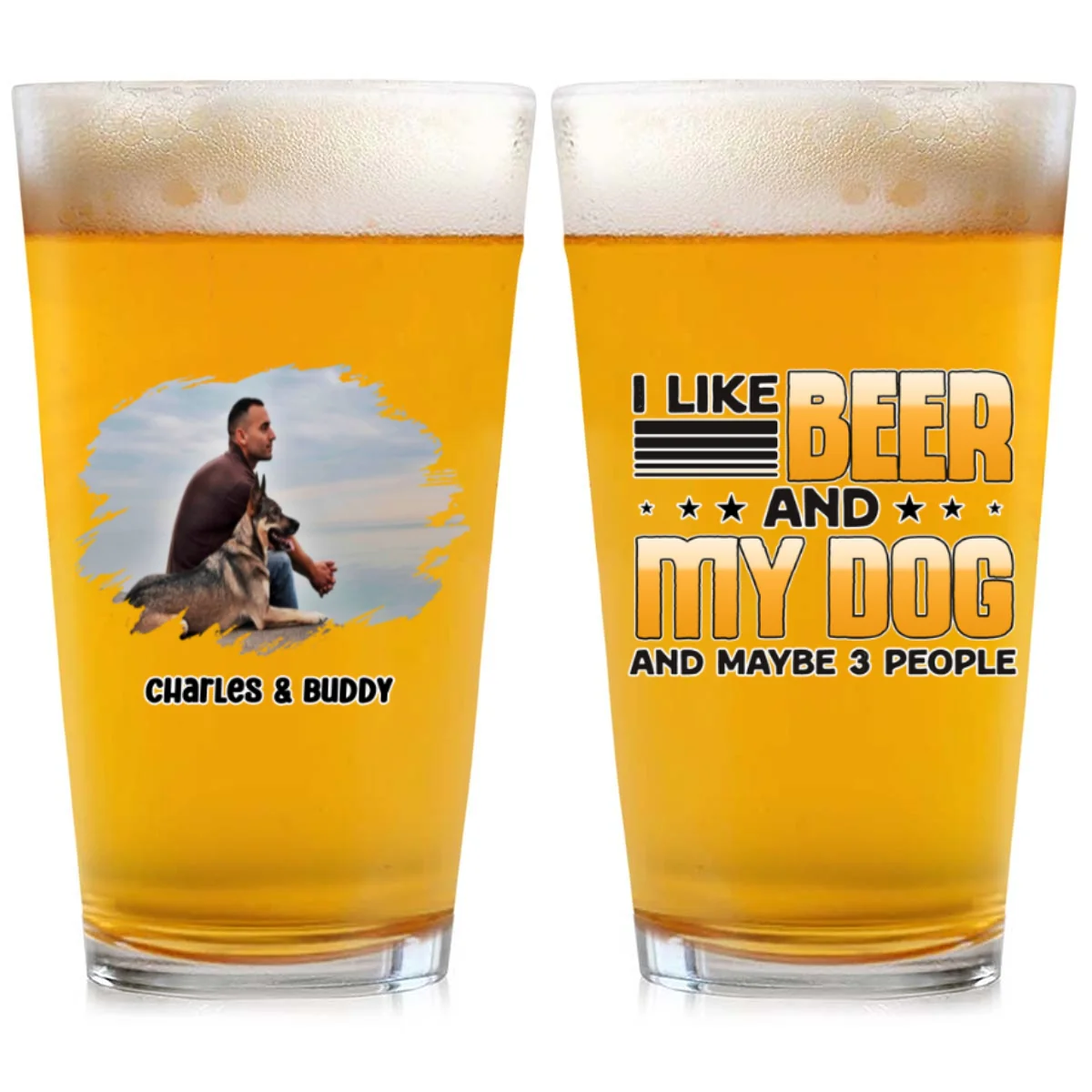 Maybe Three More Photo - Personalized Custom Beer Glass - Image 7