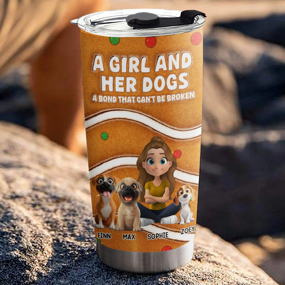 Me And My Baby Dog - Personalized Custom 3D Inflated Effect Tumbler - Image 4
