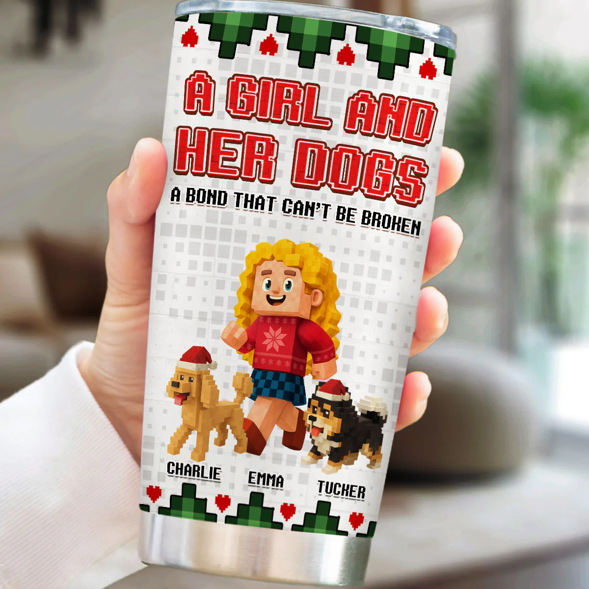 Me And My Dog Christmas - Personalized Custom Tumbler - Image 2