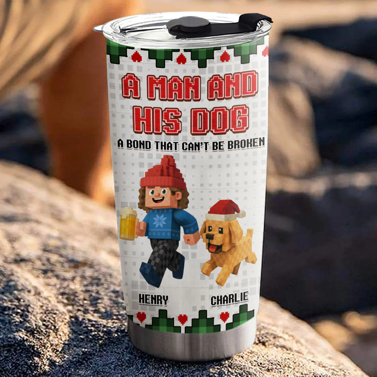 Me And My Dog Christmas - Personalized Custom Tumbler - Image 3