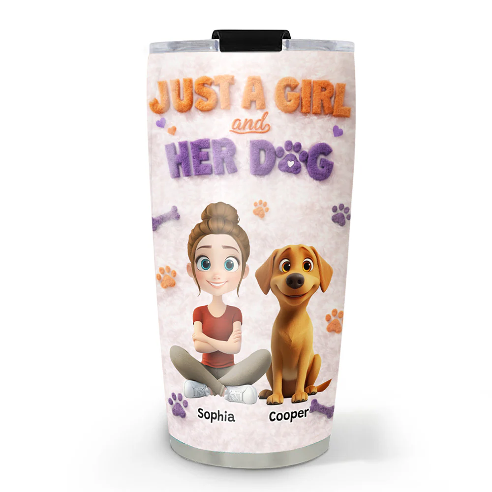 Me And The Dog - Personalized Custom 3D Effect Tumbler