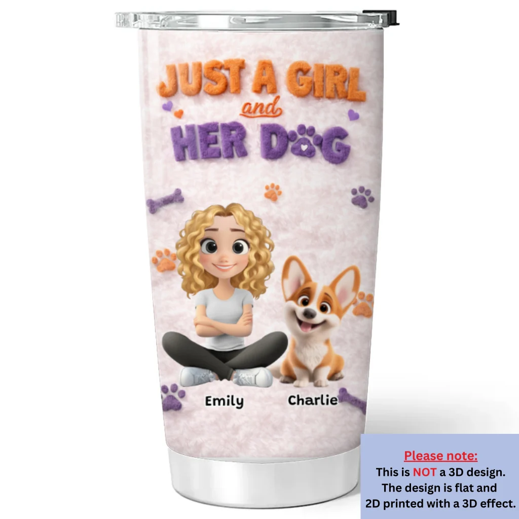Me And The Dog - Personalized Custom 3D Effect Tumbler - Image 6