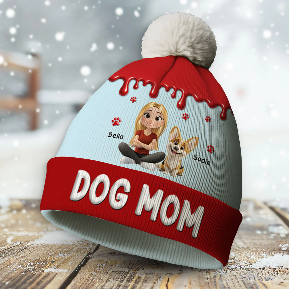 Melting In You - Personalized Custom 3D Effect Bobble Beanie Hat - Image 3
