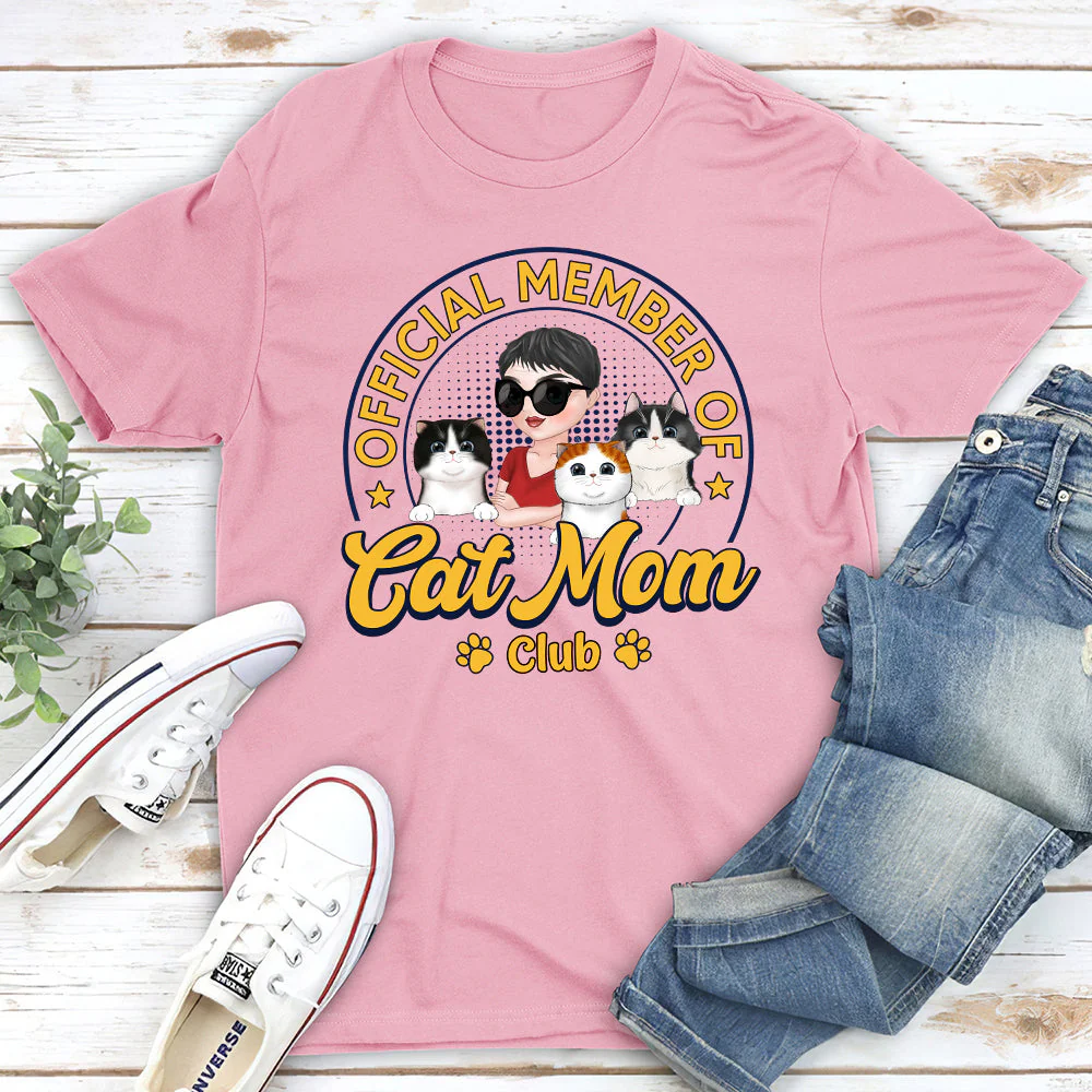 Member Of Cat Mom Club - Personalized Custom Unisex T-shirt - Image 3