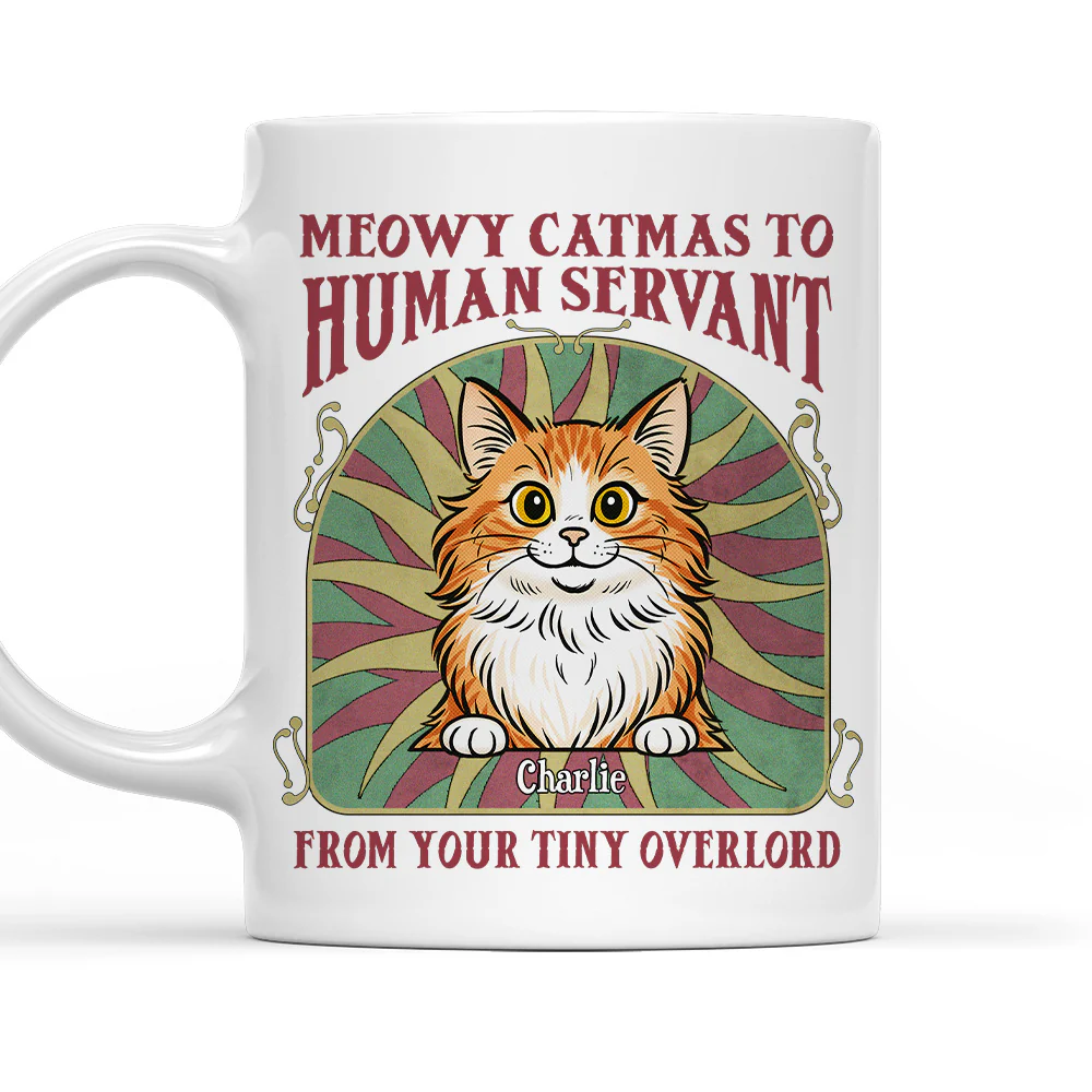 Meowy Catmas Retro - Personalized Custom Coffee Mug