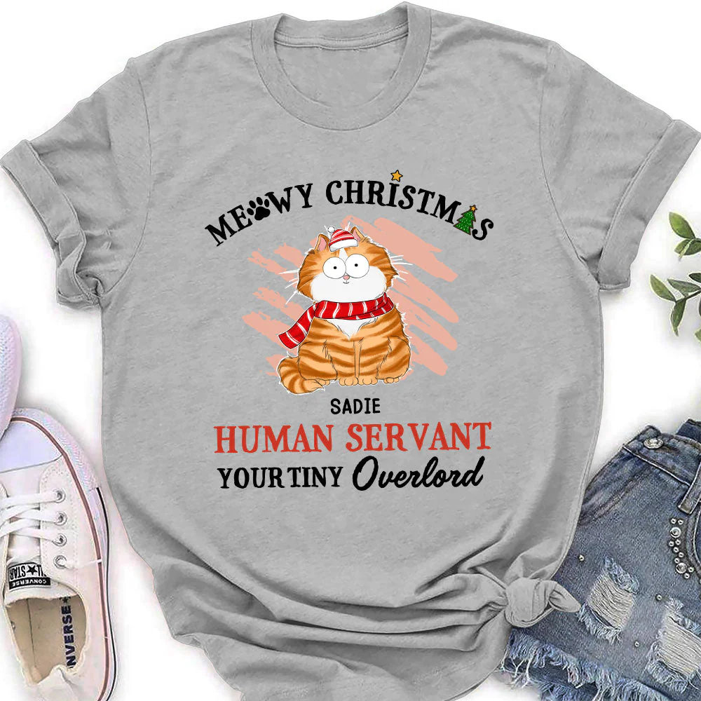 Meowy Christmas Human - Personalized Custom Women's T-shirt - Image 2