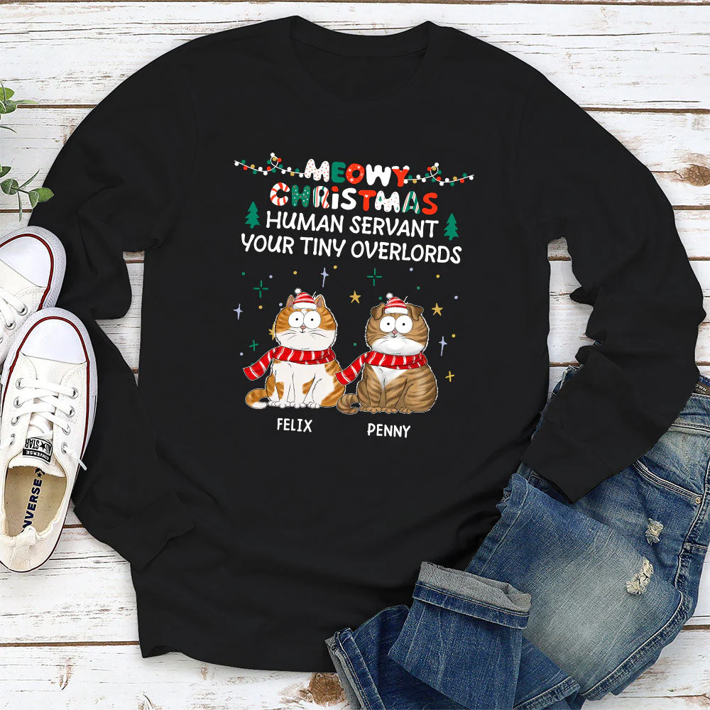 Meowy Christmas - Personalized Custom Long Sleeve T-shirt - Image 2