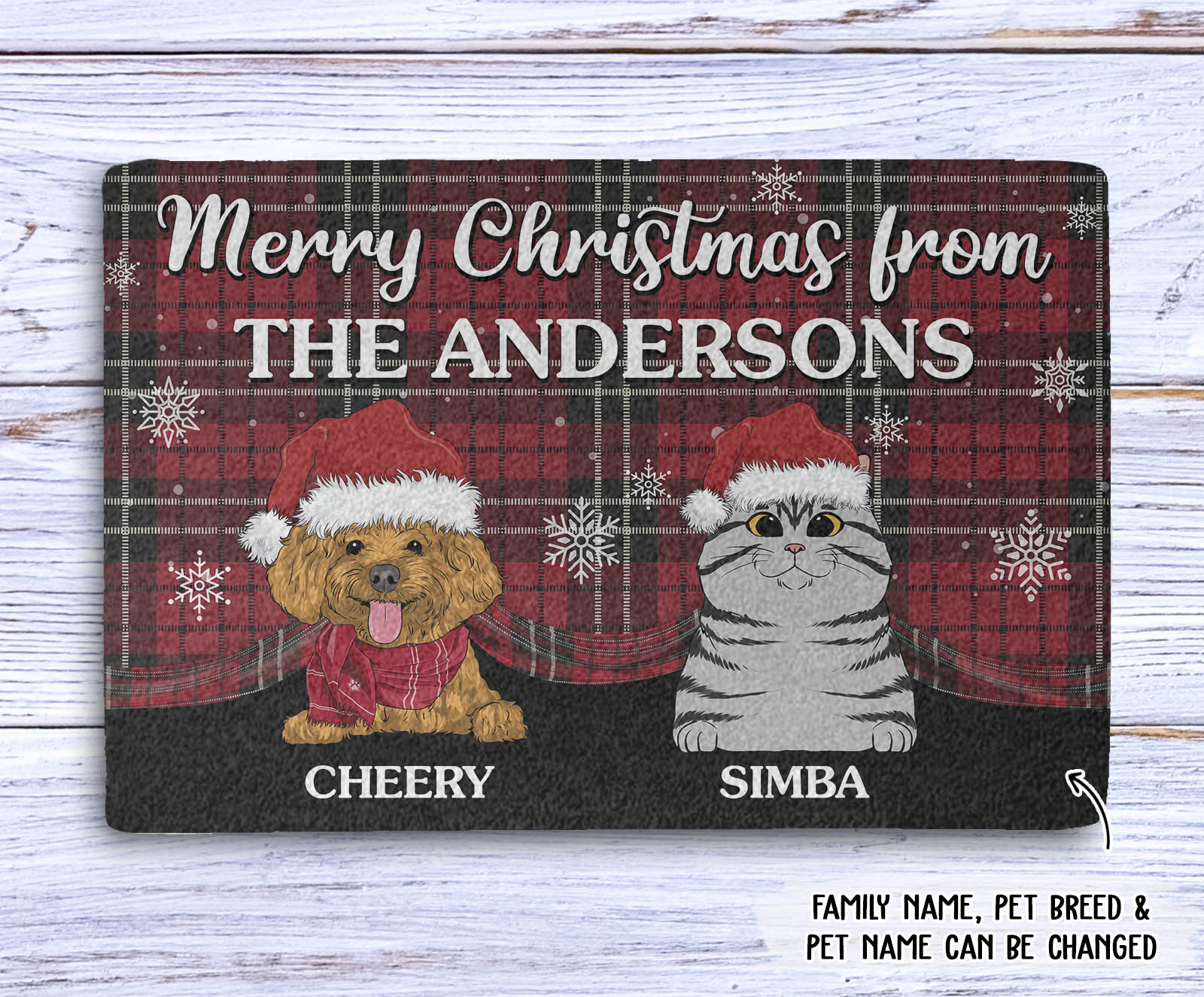 Merry Christmas Family - Personalized Custom Doormat - Image 3