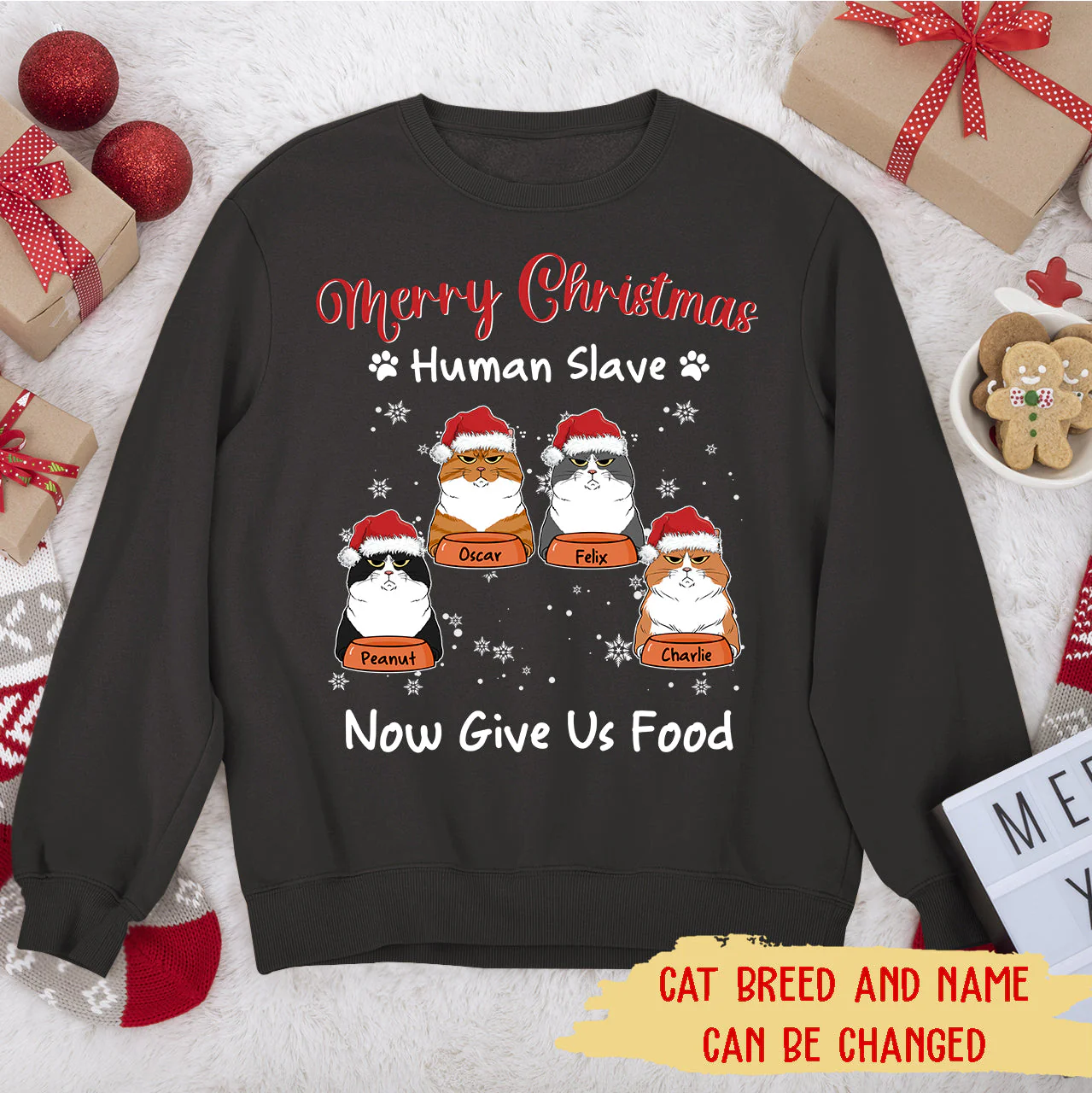 Merry Christmas Human Slave - Personalized Custom Sweatshirt - Image 5