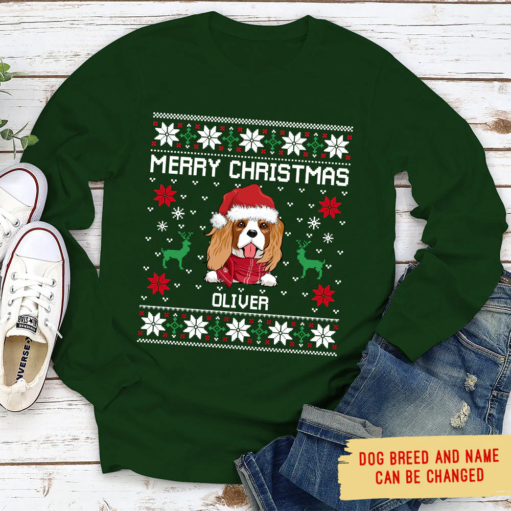 Merry Christmas - Personalized Custom Long Sleeve T-shirt - Image 3