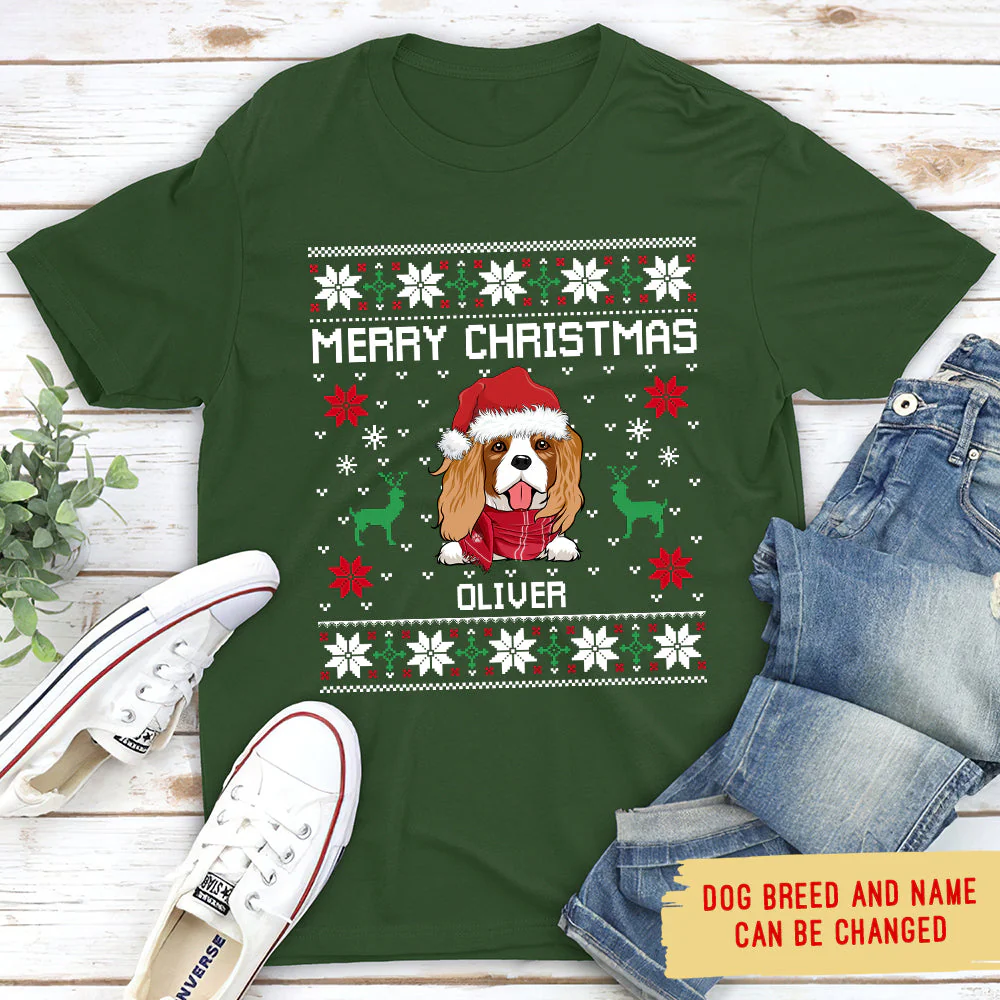 Merry Christmas - Personalized Custom Unisex T-shirt - Image 3