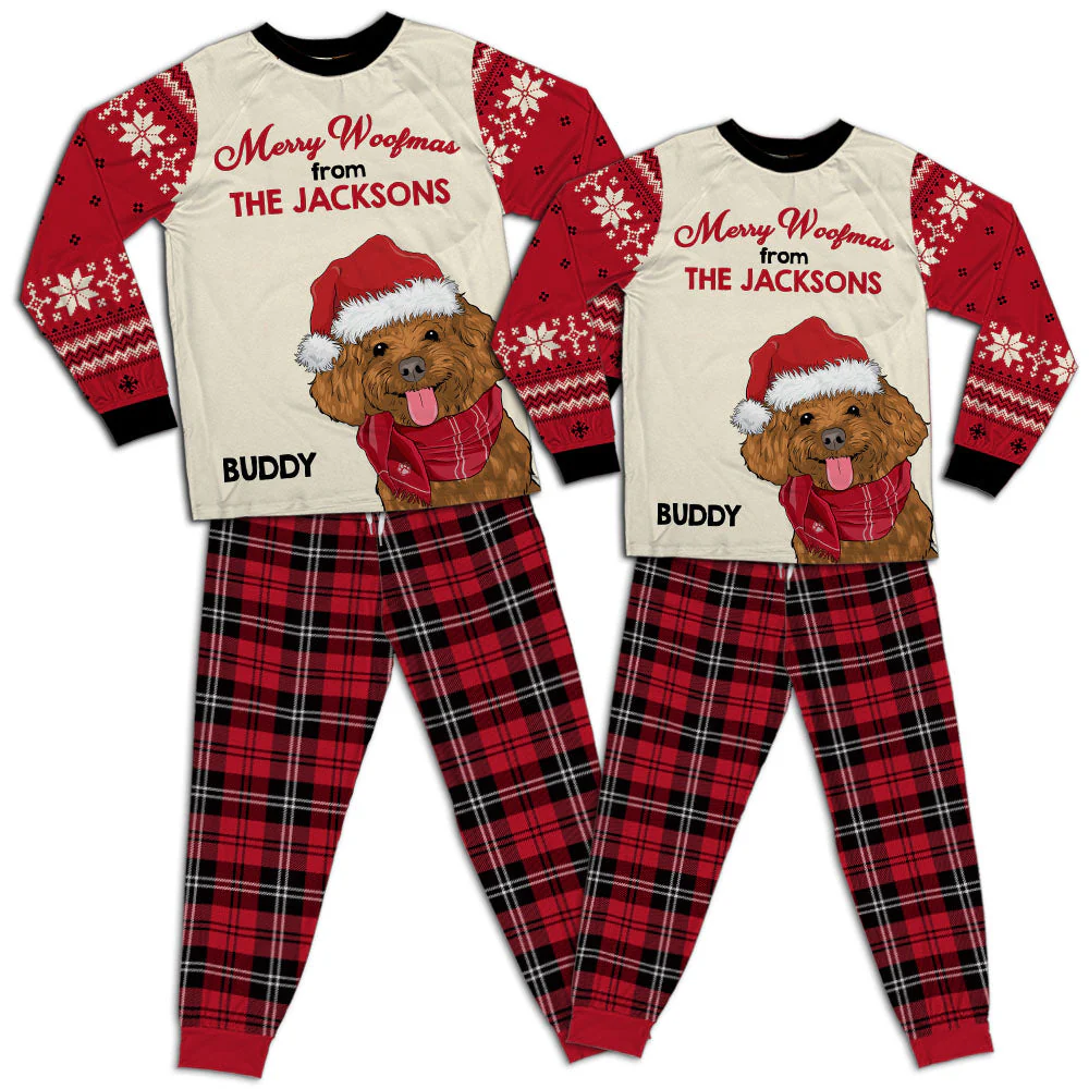 Merry Woofmas - Personalized Custom Matching Pajama Set - Image 4