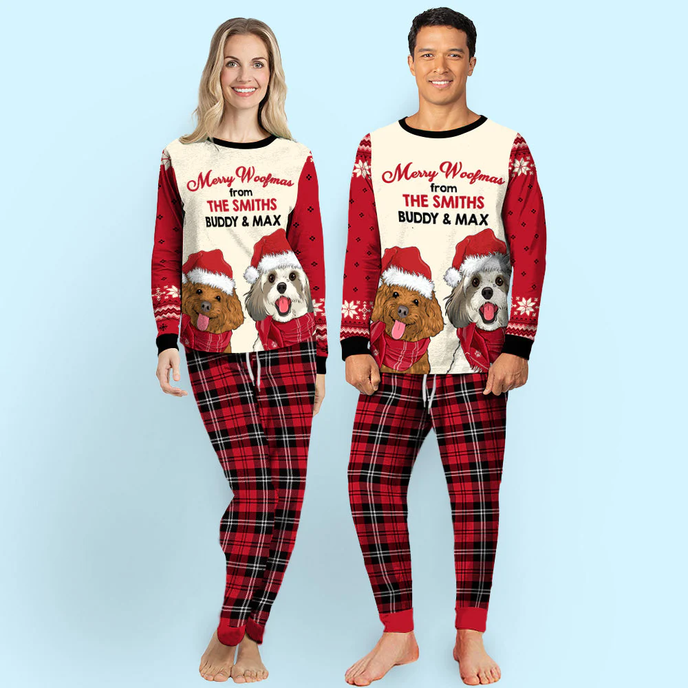 Merry Woofmas - Personalized Custom Matching Pajama Set - Image 5