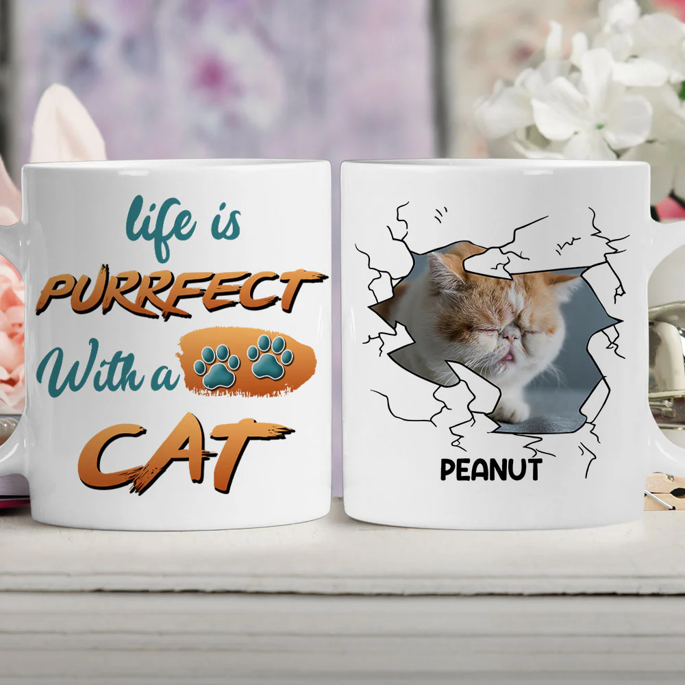 Mini Cat Monarch Photo - Personalized Custom Coffee Mug