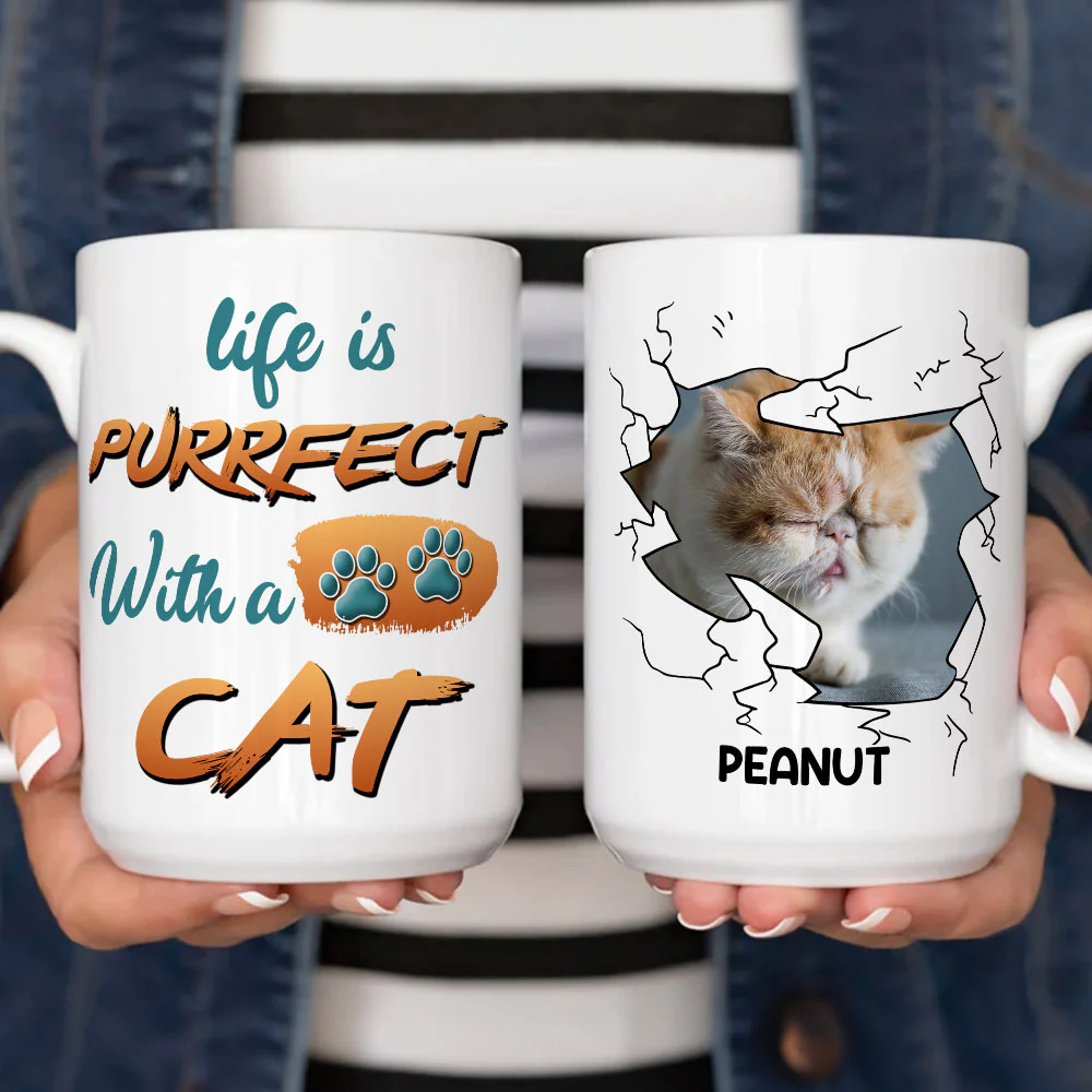 Mini Cat Monarch Photo - Personalized Custom Coffee Mug - Image 2