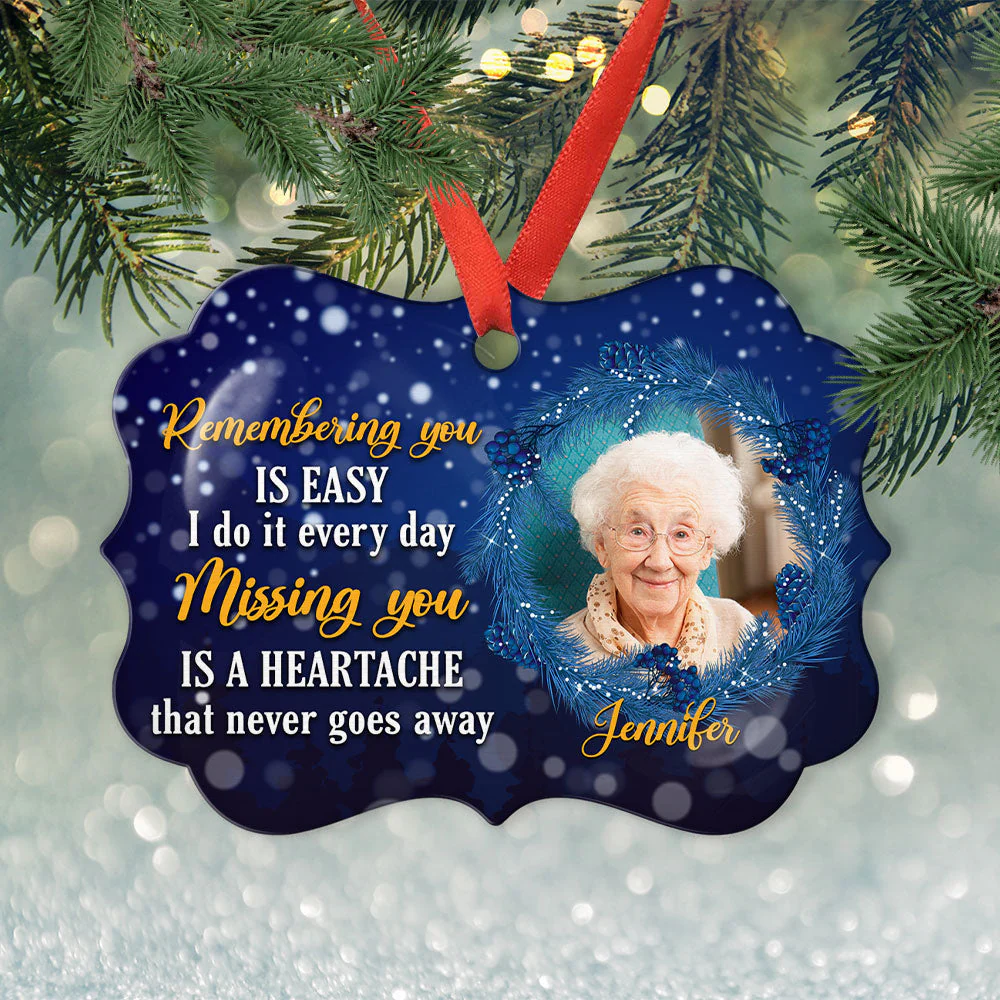 Miss You Every Day - Personalized Custom Aluminum Ornament - Image 2