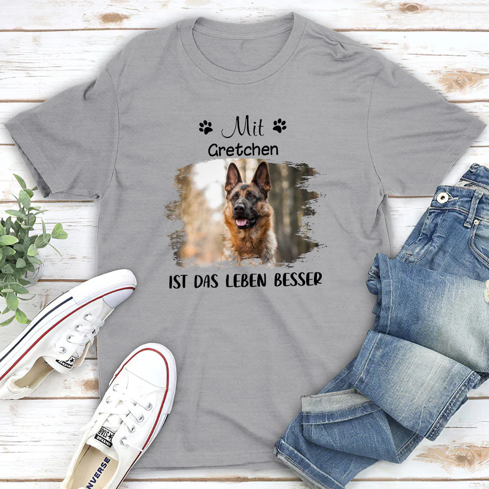 Mit Hunde Ist Das Leben Besser - Personalisiertes Premium T-shirt - Image 4