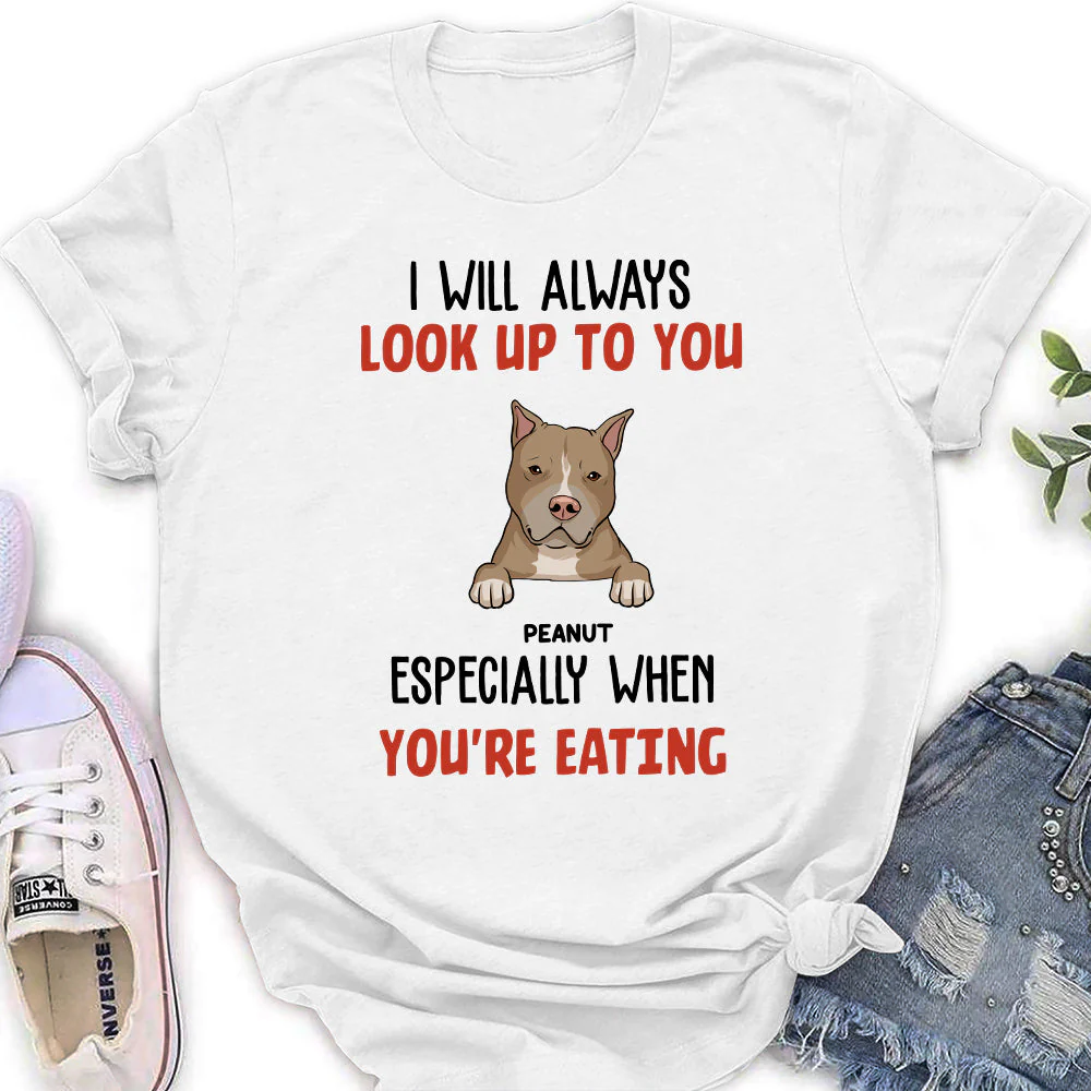Mom Dad Look Up To You - Personalized Custom Women's T-shirt - Image 2