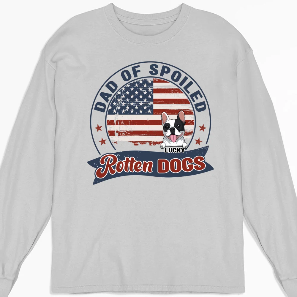 Mom Dad Of Spoiled Rotten Dogs - Personalized Custom Long Sleeve T-shirt - Image 3